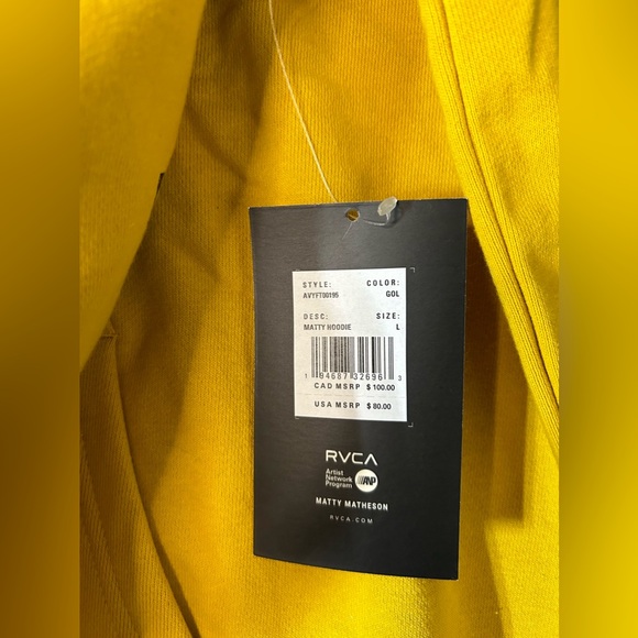 RVCA Matty Hoodie Large Gold Glorious Meats - Picture 3 of 5